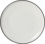 Gibson Home Havenstone 12-Piece Porcelain Dinnerware Set – Dinner Plates, Salad Plates & Bowls, Classic White With Black Rim Everyday Dish Set for Home, Kitchen, Microwave & Dishwasher Safe