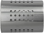 FABULETTA Stainless Steel Utensil Holder for Kitchen Countertop, Cutlery Drainer Rack with Drain Hole, Rust-Resistant Vertical Organizer Stand for Spoons and(Silver Small)