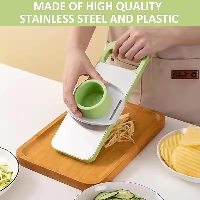 6-in-1 Vegetable Cutter, Mandoline Slicer for Kitchen, Vegetable Slicer Cutter with Multi Blade, Cheese Grater, kitchen gadgets (2pcs)