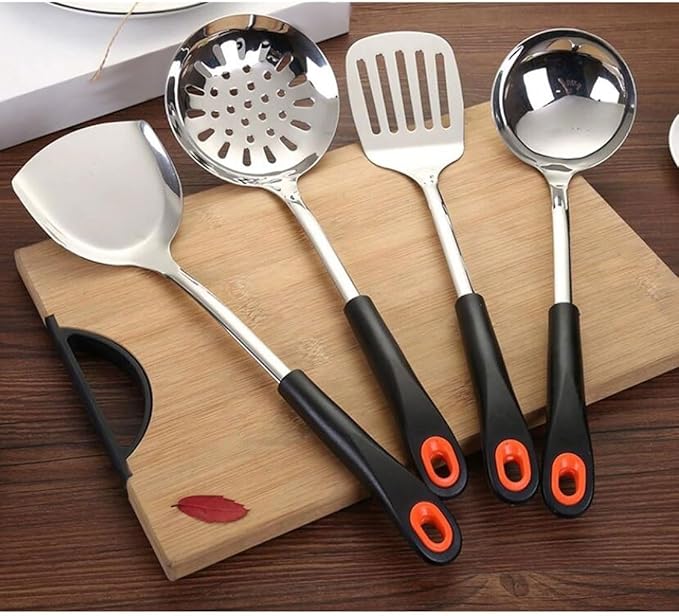 Kitchen Utensils Set，Cooking Utensils Kitchen Tools Gadgets Spoons for Cooking Spatulas Stainless Steel Cooking Utensils Spatulas Spoons 4 Pieces