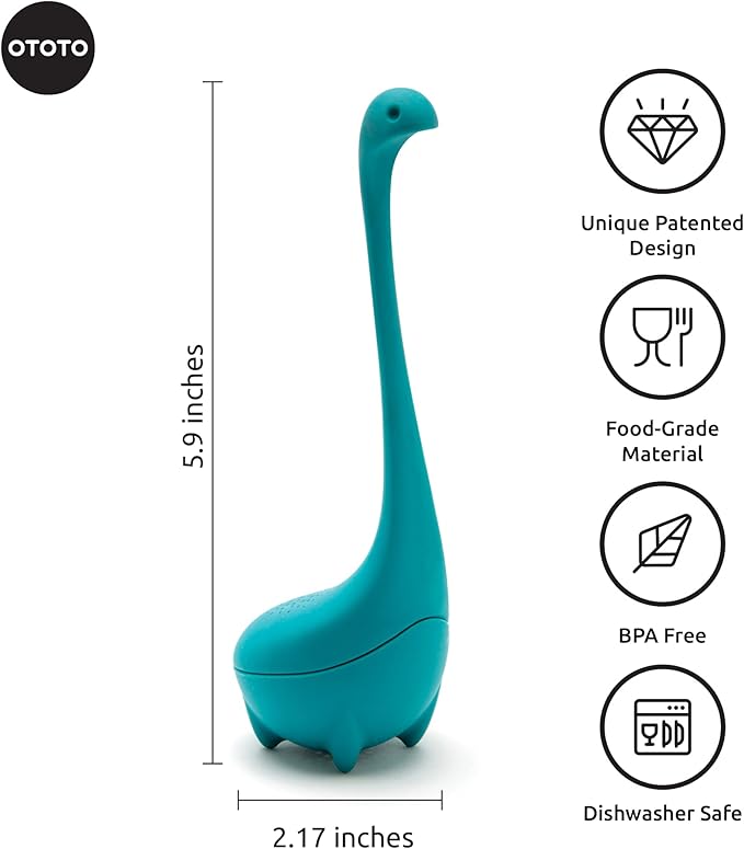 Cute Tea Infuser by OTOTO - Loose Leaf Tea Steeper, Tea Accessories, Tea Diffusers, Tea Infuser for Loose Leaf Tea, Tea Strainers, Cute Gifts, Tea Gift Set, Kitchen Gifts, Cooking Gadgets