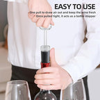 Rechargeable Electric Wine Opener Set, 4-in-1 Gift for Wine Lovers with Automatic Corkscrew, Aerator Pourer, Vacuum Stoppers & Foil Cutter, Ideal for Home Bar, Gifts for Women/Men