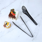 MSY BIGSUNNY Stainless Steel Buffet Tongs - Heavy Duty Kitchen Food Tong for Cooking and Serving (Black - 11" Serving Tongs)