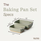 Mora Ceramic Set of 2 Baking Dishes For Casserole, Banana Bread, Brownies, Broiling, Roasting, and Baking. 7x11 in and Loaf Pans - Porcelain Serving Bakeware from Oven to Table. Freezer Safe - Thyme