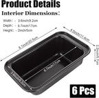 QTLCOHD 6 Pack 6" x 3" Bread Loaf Pans, Non stick Carbon Steel Bread Pans for Baking Homemade Bread