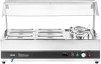 VEVOR Electric Soup Warmer, Two 6.34QT Pots & Six 1/3 Pans, Stainless Steel Commercial Food Warmer with 86~185°F Adjustable Temp, 1500W Bain Marie with Cover, Soup Station for Restaurant, Buffet