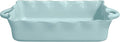 Casafina Ceramic 17.25" x 10.25" Rectangular Ruffled Baker - Cook & Host Collection, Robin's Egg Blue | Oven & Dishwasher Safe Bakeware | Food Safe Glazing | Restaurant Quality Dinnerware