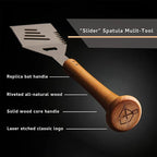 Baseball BBQ | 'Slider' Multi-Tool Spatula | BBQ Grilling Accessories & Utensils for Baseball Fans| Unique Wooden Bat Handle & Quality Stainless Steel Design | Ideal Gift for Dads or Grill Master