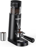 COOL KNIGHT Rechargeable Conical Burr Coffee Grinder, 60 Grind Settings & 5–98 Level Timer, Espresso Grinder with Bellows Hopper and Portafilter Holder, Easy to Clean