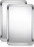 Terlulu Baking Sheet, Cookie Sheet, Stainless Steel Baking Pan, 2 Piece-16''x 12'' x 1'', Sheet Pan for Oven, Jelly Roll Pan, Baking Tray for Baking&Roasting, Nonstick&Nontoxic&Easy Clean