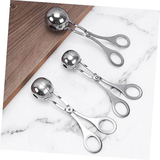 Stainless Steel Meatball Maker 3-Piece Set Kitchen Gadget Meatball Scoop Tool for Easy Food Preparation for Home Cooking and Fish Ball Making
