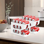 Sotfamily Soda Can Organizer for Pantry/Fridge, Automatic Rolling Pop Can Dispenser/Storage/Holder/Container for Refrigerator or 12" Deep Shelf, Space-Saving Drink Organizer for 24 Standard Cans