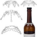 OLYCRAFT 4Pcs 4 Styles Rhinestone Wine Bottle Decoration Wine Bottle Cover Long Fringe 4.7 Inch Jewel Tassel Wines Bottles Veil Rhinestone Tassel Wines Bottles Pendant for Party Wedding Decor