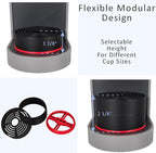 Elevate Anti-Splash Cup Riser Accessory for most Keurig K-cup, Cuisinart Single Serve, and other Coffee Makers, Adjustable for Cup Size and Drip Tray Type (Black with Red Base)