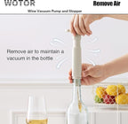 WOTOR Wine Stoppers Vacuum, Wine Saver, Wine Pump Vacuum Stoppers, Wine Preserver, Reusable Bottle Sealer Keeps Wine Fresh (Cream, 6 Pieces)
