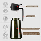 SWEET VIEW 2PCS Olive Oil Dispenser and Oil Sprayer – 16oz/470ml Glass Light-Proof Oil Pourer for Kitchen Air Fryer, Cooking, Salad, and BBQ, with Stickers