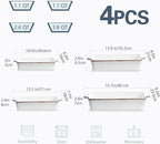ONEMORE Casserole Dishes for Oven, Ceramic Baking Dish Set of 4, Non-Stick Lasagna Pans with Handles, Rectangular Bakeware Set for Cake, Roasting, Broiling, Gratin, Banquet, Microwave & Dishwasher Safe(3.8/2.6/1.7/1.1 Qt) (White 01)