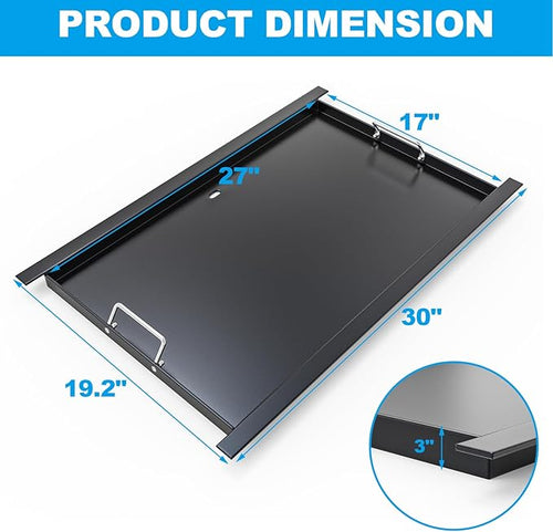 16517 Full-Size Griddle Insert for Bull 30" 4 Burner Grill Angus 47628 47629 Outlaw 26038 26039,Bull Premium Grill 18248 18249,Non-stick Carbon Steel Flat Top Cooking Plate Replacement for Bull 65073