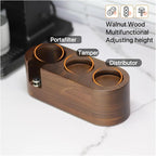 Walnut Wood Coffee Filter Holder, Espresso Tamper Mat Stand, Coffee Maker Support Base Rack, Barista Accessories(Left)