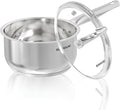 SUNHOUSE – 1.5 Quart Stainless Steel Sauce Pan with Lid - PFOA-FREE, Stainless Steel Sauce Pan, Induction base, Stay-Cool Handle, Compatible with All Cooktops Gas, Geramic, Electric etc.