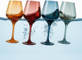 Floating Wine Glasses for Pool (16 Oz | Set of 4) - Shatterproof Wine Glass Set That Float | Outdoor Acrylic Glassware for Poolside, Beach | Stemmed Glass for Patio, BBQ - Muted Colors
