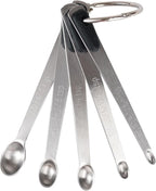 Mini Measuring Spoons Set, Tiny Stainless Steel Measure Teaspoons with Black Silicone Handle, Suitable for Small Amount of Dry or Liquid Ingredients and Spices (1/64, 1/32, 1/16, 1/8, 1/4 tsp)
