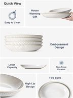LE TAUCI Ceramic Serving Bowls Set of 2, Large Oval Serving Dishes for Entertaining, 11.8 & 13.7 Inch Salad Bowl for Kitchen Counter, Fruit Bowl, Pasta Bowls, Microwave and Dishwasher Safe - White