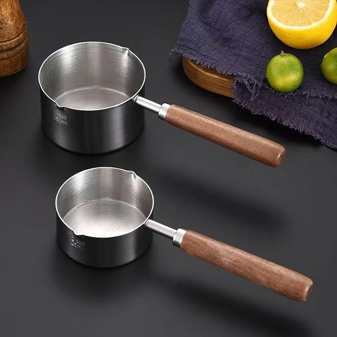 BinaryABC Mini Sauce Pan Cooking Pot, Stainless Steel with Pour Spout, 250ml