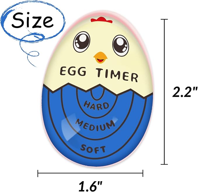 Lasubst Egg Timer for Boiling Eggs that Changes Color When Done, Blue