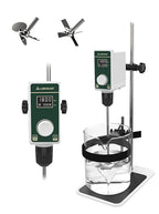 OS-15S Digital Overhead Stirrer 20L(H₂O) Lab Stirrer Flat-Base Stainless Steel Stand & 2 Stirring Paddles & Beaker Holder | 100-1500RPM,20000 mPas,Timing 1min-24h