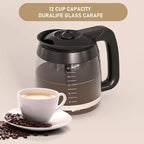 CE200 12-Cup Glass Coffee Pot Replacement Compatible with Ninja Coffee Brewer Maker Models CE251 CE201 CE201C CE200 CE200C Model# XGLSLID200