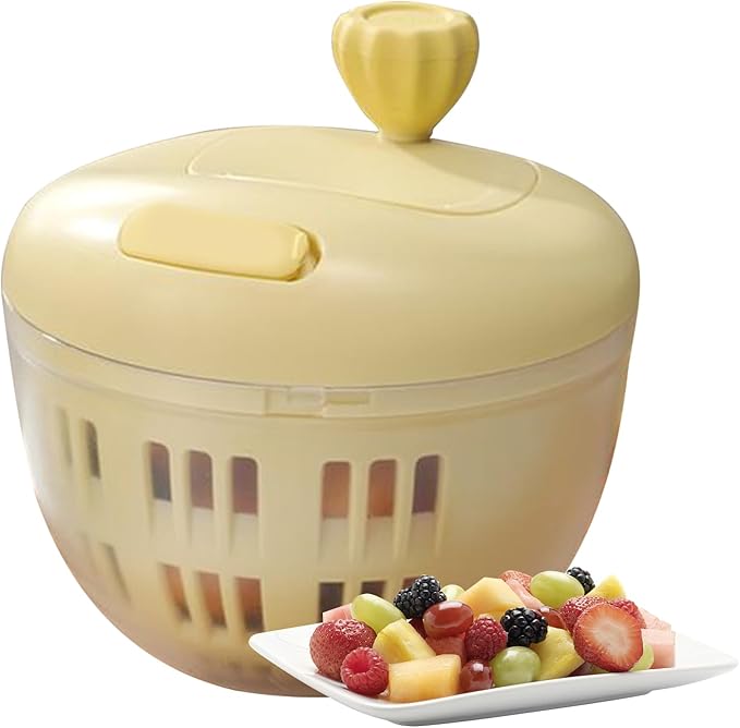 Lettuce Spinner - 800ML Vegetable Washer, Salad Dryer Bowl, Produce Cleaner | Manual Vegetable Spinner with Colander Basket for Fresh Crisp Greens, Kitchen Tool for Home Cooking Outdoor Picnic