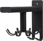 GLEAVI Wall Mounted Rotatable Kitchen Utensil Hook Rack with 8 Black Hooks, 360° Swivel Cooking Utensil Organizer for Kitchen Storage and Hanging