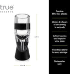 True Reserve Aereo Handheld Wine Aerator for Red and White Wines, Helps Enhance Flavor and Aroma, Home Bar Tools, Bar Cart Accessories, Gifts for Wine Lovers, Hosting Essentials, Set of 1