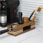 Walnut Wood Coffee Filter Holder, Espresso Tamper Mat Stand, Coffee Maker Support Base Rack, Barista Accessories(Right)