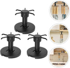 3pcs Kitchen Utensil Hooks Set with Rotating Under Cabinet Hanging Rack, Black Plastic Multi-Functional Wall Hook for Kitchen Storage and Organization