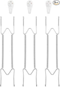 3 Pack Plate Hangers for The Wall, Suitable for 12-16 inch Art Plate, Stainless Steel Invisible Heavy Duty Wire Plate Holder with Wall Hooks, Plate Hangers for Displaying Plates, Platter, Dish, Silver