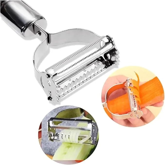 Fit for Multifunctional Stainless Steel Peeler - Fruit, Vegetable, Melon, Potato, Carrot, Cucumber Grater & Julienne Slicer for Home Kitchen Use