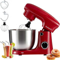 Stand Mixer, 3 in 1 Stand Mixer, 5.5Qt Electric Mixer, Mixer with Stainless Dough Hook, Wire Whip & Beater, Food Mixer for Baking, Cake and Most Home Cooks, Red