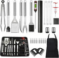 30PCS Portable Grilling Accessories Kit,BBQ Accessories Set with Storage Bag,Stainless Steel Barbecue Tool Set with Apron, for Outdoor,Camping,Backyard Grill Accessories Sets,Man Best Barbecue Gift