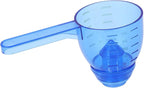 Asixxsix Measuring Scoop, Spill Proof Funnel Design Powder Funnel, Kitchen Measuring Tool with Scale for Seasoning Camping Baking Supplements Dishwasher Safe Food Grade ABS Material (Blue)