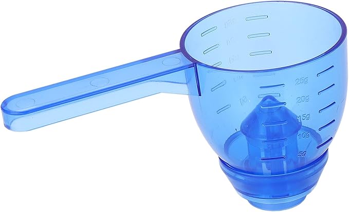 Asixxsix Measuring Scoop, Spill Proof Funnel Design Powder Funnel, Kitchen Measuring Tool with Scale for Seasoning Camping Baking Supplements Dishwasher Safe Food Grade ABS Material (Blue)