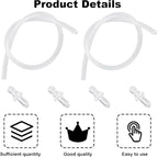 2 Pcs Milk Tubes Hoses with 4 Connectors, 14.96in Silicone Milk Tube Hoses Replacement Pipe Ideal Replacement Accessories Part for Jura HP3 Coffee Machines E6/E8/Z10