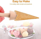 2PCS Pizzelle Roller, Ice Cream Cones Cone Roller Ice Cream Cone Mold Cone Roller for DIY Pastry Dessert Cooking Kitchen Tool Decorating Baking Accessory Wooden