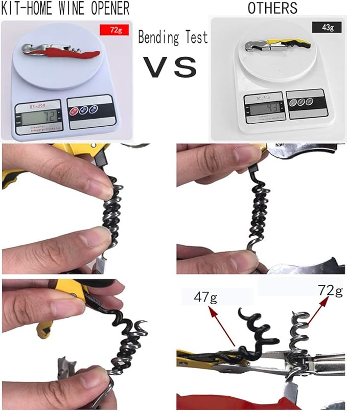 Professional Waiter Corkscrew Wine Openers Set(4PCS), Heavy Duty Stainless Steel Hinges Wine Key for Restaurant Waiters, Sommelier, Bartenders