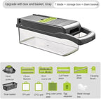 16-in-1 Ultimate Vegetable Chopper & Mandoline Slicer – Multi-Blade Food Dicer, Spiralizer, Grater & Cutter with Container – Kitchen Gadget for Fruits, Veggies, Cheese – Black & Green