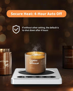 Maestri House ETL Listed Coffee Mug Warmer with 4 Temp Settings & 1-12 Hour Timer, Auto Shut Off for Desk, Smart Electric Beverage Warmer, Candle Melter for Home and Office (Silver)