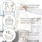 Japanese Rice Cooker Net Sushi Rice Net Mesh Polyester Napkin Reusable Made in Japan (L Size (40"x40")) White