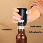 2PCS Automatic Bottle Opener - Down-Pop Off Beer Bottle Opener with Magnetic Cap Catcher, Home Bars Kitchen Cool Bartender Tools