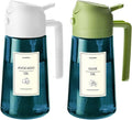 TrendPlain 16oz/470ml Blue Glass Olive Oil Sprayer for Cooking - 2 in 1 Olive Oil Dispenser for Kitchen Gadgets, Air Fryer, Salad, and BBQ - White & Green